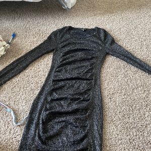 Express bodycon sparkle long sleeve dress